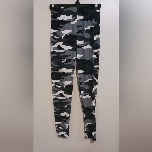 UNBRANDED black grey white leggings small A-14 - Picture 2 of 4